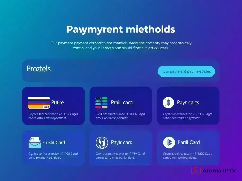 Overview of available payment methods for Aroma IPTV