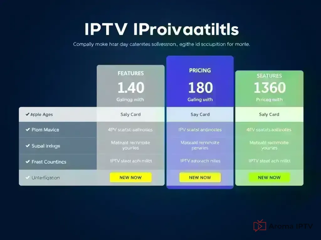 Visual comparison of Aroma IPTV pricing tiers