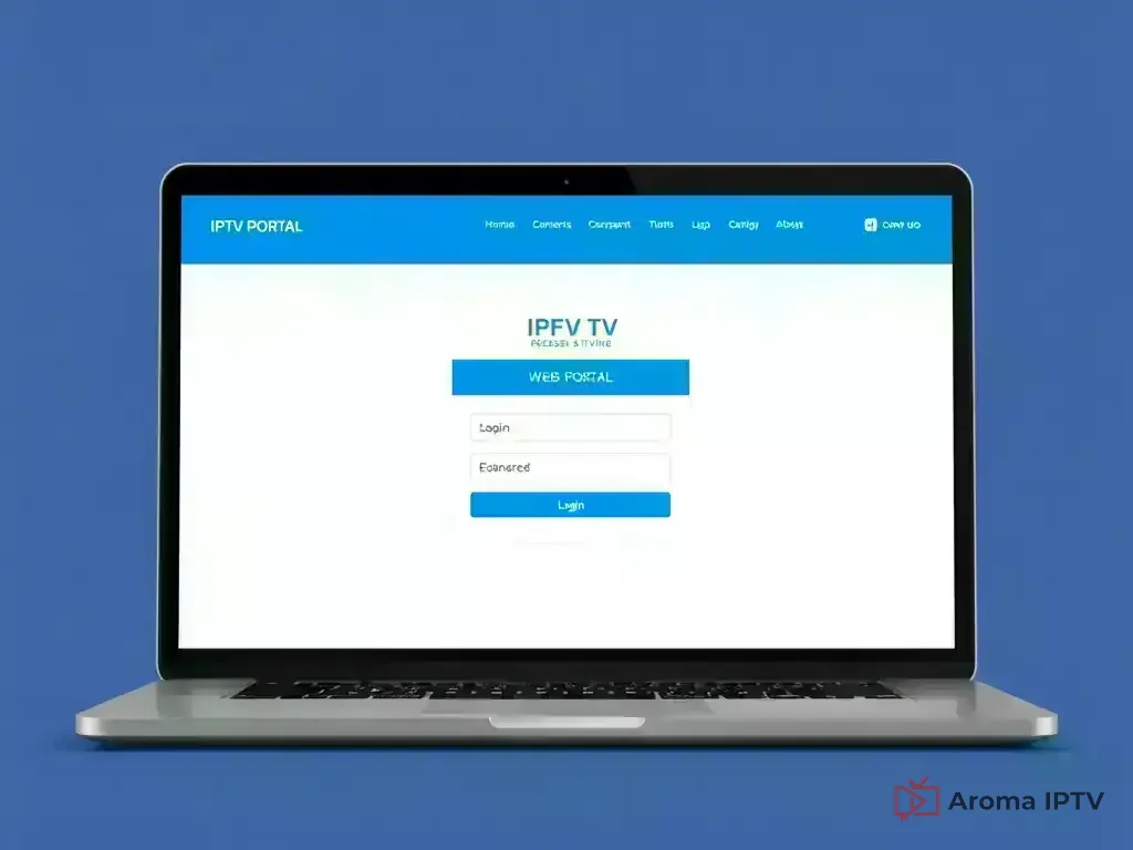 Aroma IPTV web portal login interface